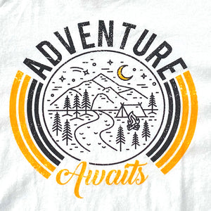 "Adventure Awaits" Circle Mountain Graphic Tee