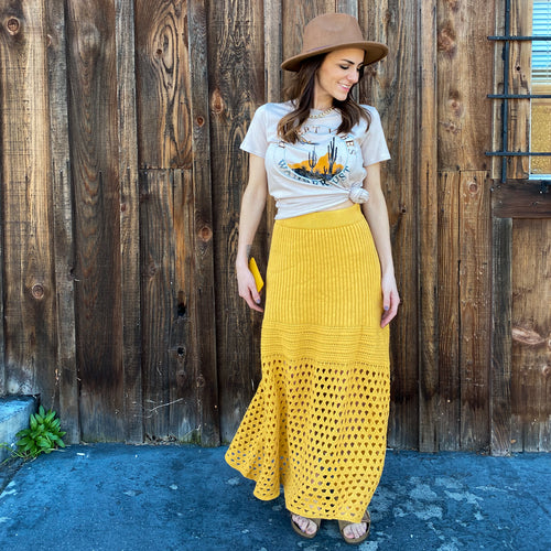 Knit Sweater Maxi Skirt (Marigold)