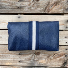 Load image into Gallery viewer, Navy Blue and White Striped Clutch