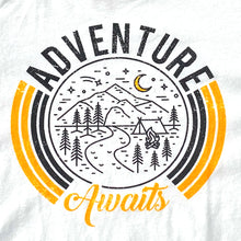 Load image into Gallery viewer, &quot;Adventure Awaits&quot; Circle Mountain Graphic Tee