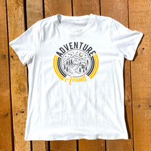 Load image into Gallery viewer, &quot;Adventure Awaits&quot; Circle Mountain Graphic Tee