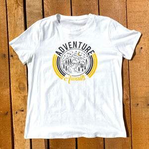 "Adventure Awaits" Circle Mountain Graphic Tee